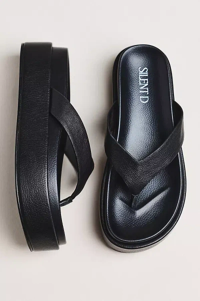 Silent D Tamarah Platform Thong Sandals In Black