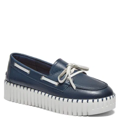 Silent D Women's Boat Leather Shoe In Navy In Blue