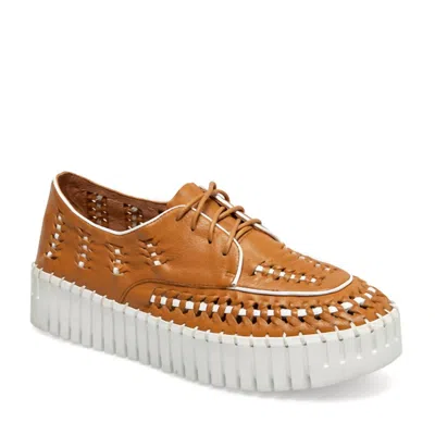 Silent D Women's Brodies Platform Sneaker In Tan/white In Multi