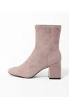Silent D Women's Carina Heeled Ankle Boot In Taupe Suede In Brown