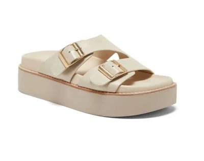 Silent D Women's Gizella Platform Slide Sandals In Milk Leather In Beige