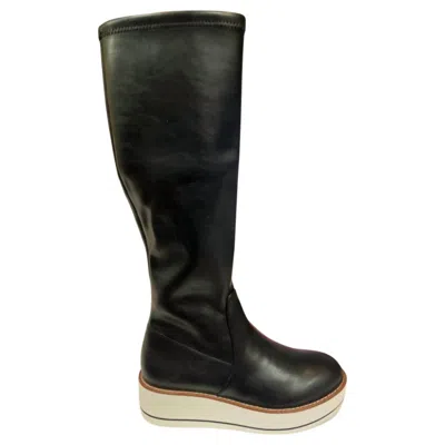 Silent D Women's Nadia Smooth Stretch Flatform Boot In Black