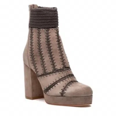 Silent D Women's Yasmin Platform Booties In Taupe Suede In Brown