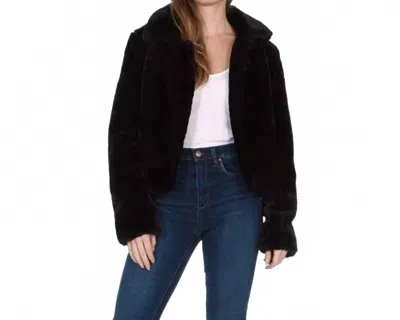 Silent New York Faux Fur Cropped Jacket Coat In Black