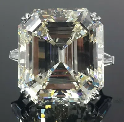 Pre-owned Silent_world 925 Sterling Silver Ring Cubic Zirconia Liz Taylor Inspired 35ct Mn Asscher