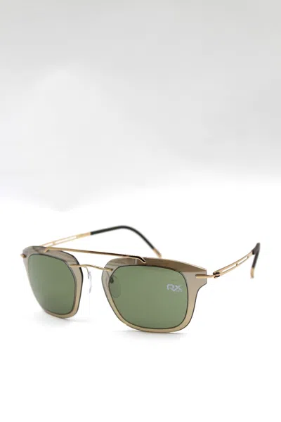 Pre-owned Silhouette 8690 6253 Explorer Line Extension Gold Frame Green Lens Sunglasses
