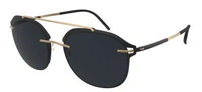 Pre-owned Silhouette Accent Shades 8730 Black Gold/smoke Polarized (9030) Sunglasses