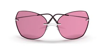 Silhouette Adara Senza Montatura 8192/75 7000 Occhiali Da Sole Argentati Per Donna