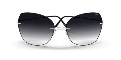 Silhouette Adara Senza Montatura 8192/75 7110 Occhiali Da Sole Argentati Per Donna
