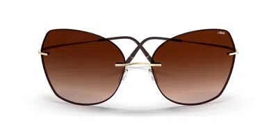 Silhouette Adara Rimless 8192/75 7530 Women's Sunglasses Gold Size 61