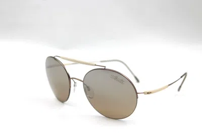 Pre-owned Silhouette Adventurer 8659 6208 Cream White Matte Silver Authentic Sunglasses In Blue