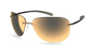 Pre-owned Silhouette Bayside 8729 Black Desert Beige/gold Mirrored (7530) Sunglasses
