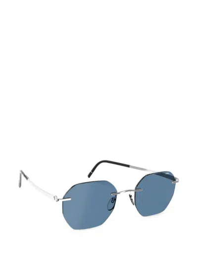 Silhouette Cabrillo Geometric-frame Rimless Sunglasses In Silver