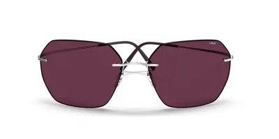 Silhouette Caleum Senza Montatura 8745/75 7000 Occhiali Da Sole Argentati Per Uomo