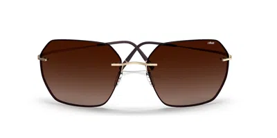 Silhouette Caleum Senza Montatura 8745/75 7930 Occhiali Da Sole Oro Per Uomo In Gold