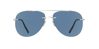 Silhouette Canatara Senza Montatura 8751/75 7000 Occhiali Da Sole Argentati Per Uomo In Gray