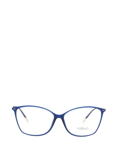 Silhouette Cat-eye Frame Glasses In Blue