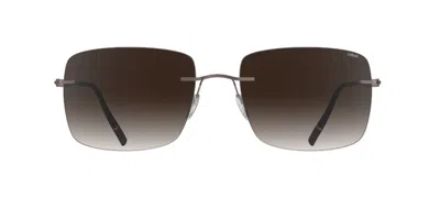 Silhouette Chesterman Senza Montatura 8752/75 6040 Occhiali Da Sole Marroni Per Uomo In Brown