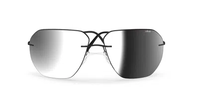 Silhouette Felis Senza Montatura 8743/75 9140 Occhiali Da Sole Neri Per Uomo In Black