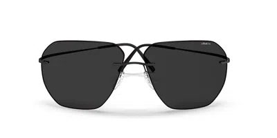 Silhouette Felis Senza Montatura 8743/75 Polarized 9040 Occhiali Da Sole Neri Per Uomo In Black