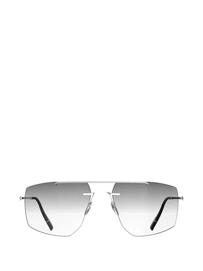 Silhouette Geometric-frame Double-bridge Glasses In Silver