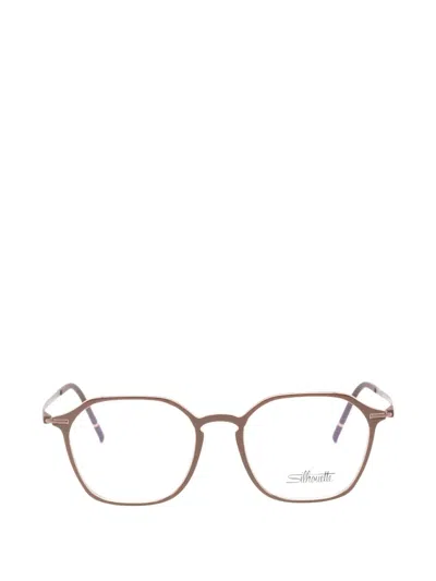 Silhouette Geometric-frame Glasses In Brown