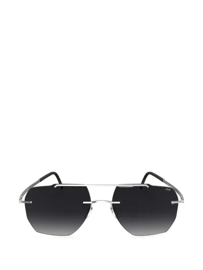 Silhouette Geometric-frame Sunglasses In Silver