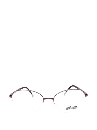 Silhouette Illusion Nylor Oval-frame Glasses In Purple