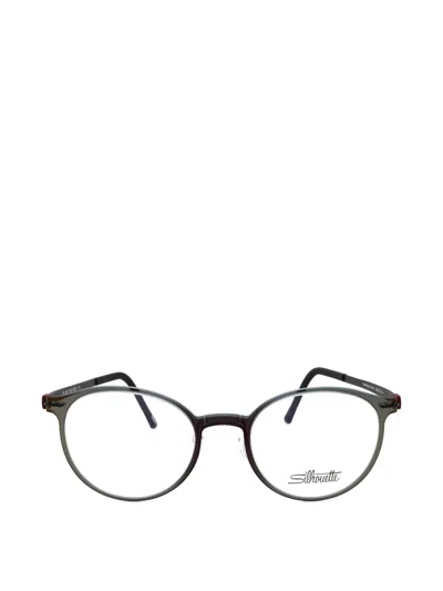Silhouette Infinity View Round-frame Glasses In Black