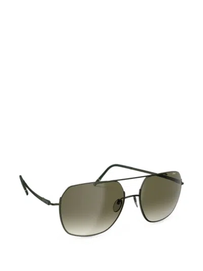 Silhouette Ingonish 双鼻架太阳眼镜 In Green