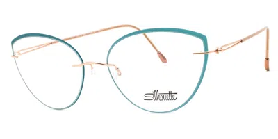 Silhouette Lite Spirit Accent 5566/75 3532 Occhiali Da Vista Per Donna (solo Montatura) In Blue
