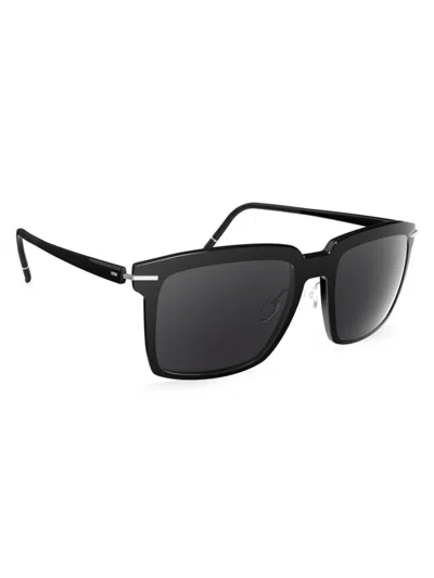 Silhouette Men's Infinity Menton 55mm Rectangular Sunglasses In Black