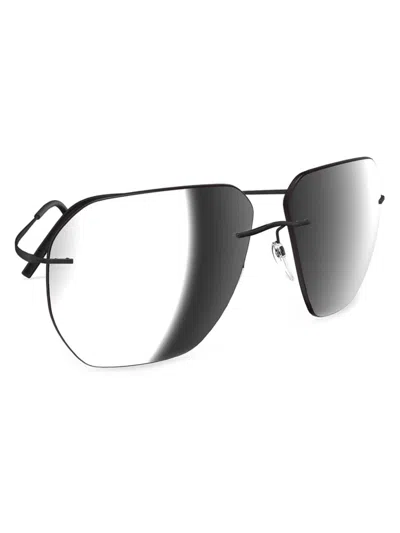 Silhouette Men's Titan Minimal Art Felis 60mm Rectangular Sunglasses In Grey