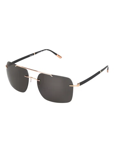 Silhouette Metallic Sunglasses In Gold