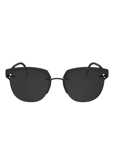 Silhouette Oval-frame Sunglasses In Black