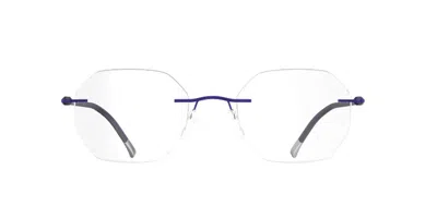 Silhouette Purist Demo Senza Montatura 5561/kz 4640 Occhiali Da Vista Blu Per Uomo (solo Montatura) In Green