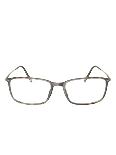 Silhouette Rectangle Glasses In Brown