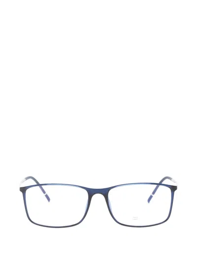 Silhouette Rectangle-frame Glasses In Blue