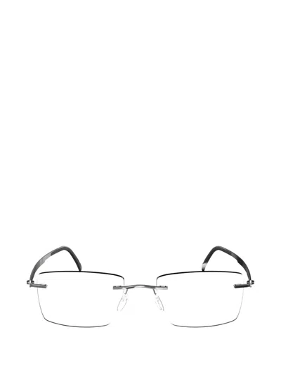 Silhouette Rectangle-frame Glasses In Gray
