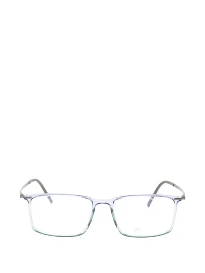 Silhouette Rectangle-frame Glasses In Green