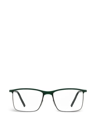 Silhouette 长方形镜框眼镜 In Green