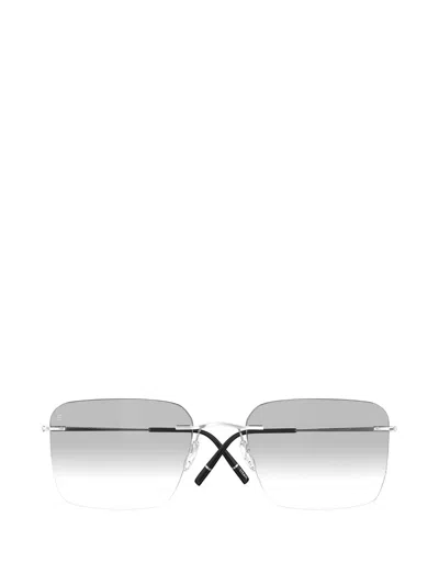 Silhouette Rectangle-frame Glasses In Silver