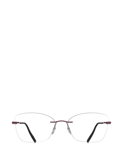 Silhouette Rimless Cat-eye Glasses In Red