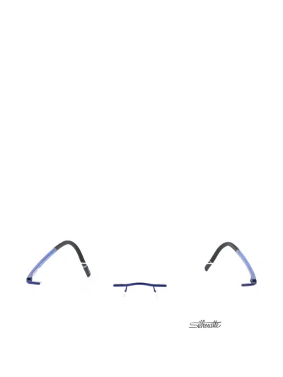Silhouette Rimless Geometric-frame Glasses In Blue