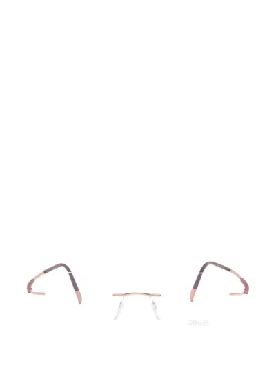 Silhouette Rimless Geometric-frame Glasses In Pink