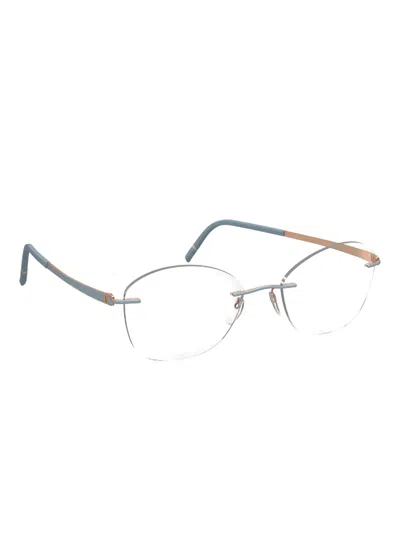 Silhouette Rimless Oval-frame Glasses In Gold