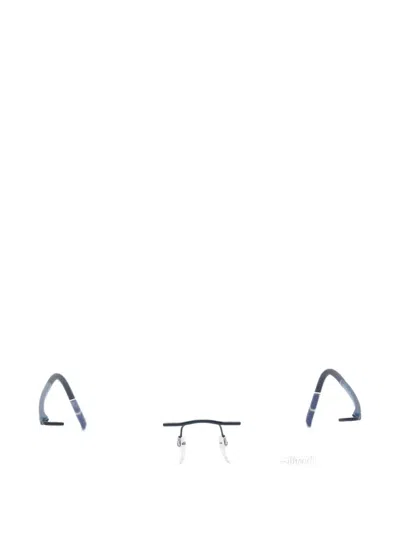 Silhouette Rimless Oval Glasses In Blue