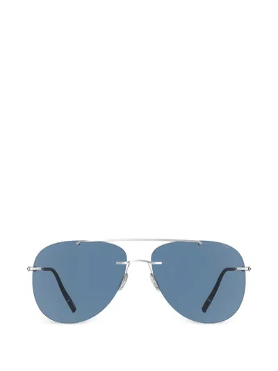 Silhouette Rimless Pilot-frame Sunglasses In Silver