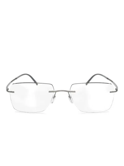Silhouette Rimless Rectangle-frame Glasses In Gray