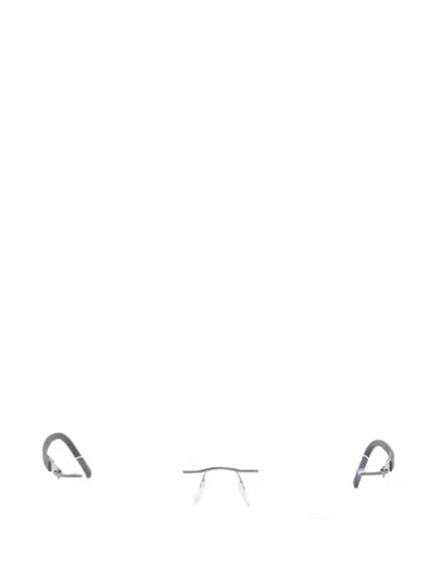 Silhouette Rimless Rectangle Glasses In Gray